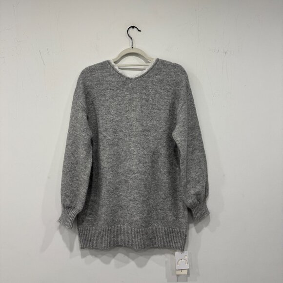 Commense Lace Trim Bow-Decor Draped Oversized Sweater NWT, Size S - Picture 8 of 17